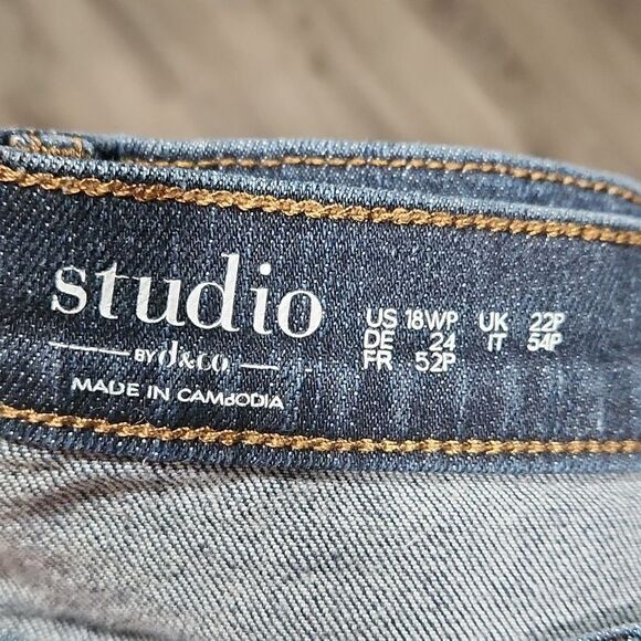 Denim & Co Style Dark Rugged Straight Leg Jeans - Picture 2 of 5